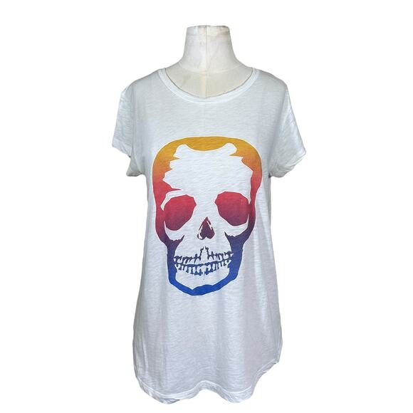 ZADIG & VOLTAIRE Sunset Skull Skinny Fit T-Shirt - Picture 1 of 6